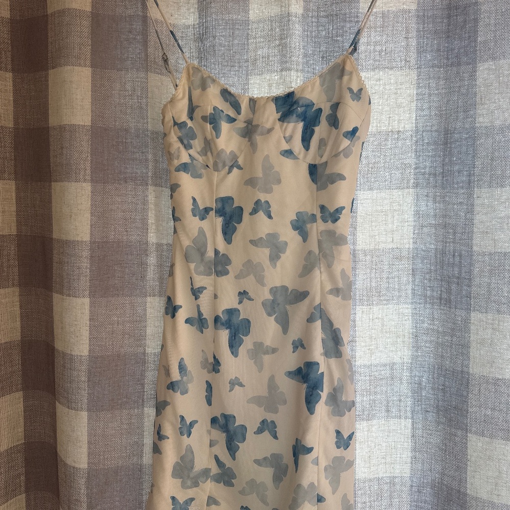Princess Polly Blue Butterfly Mini Dress